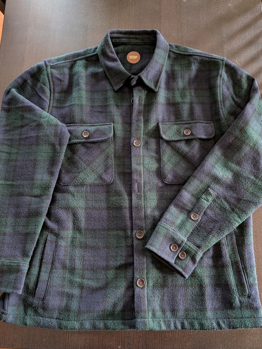 Common People Men's Wool Blend Black Watch Plaid Heavyweight Shirt Jacket XL